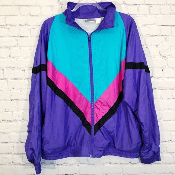 Vintage 8s Ski Weekend Neon Wind Jacket 